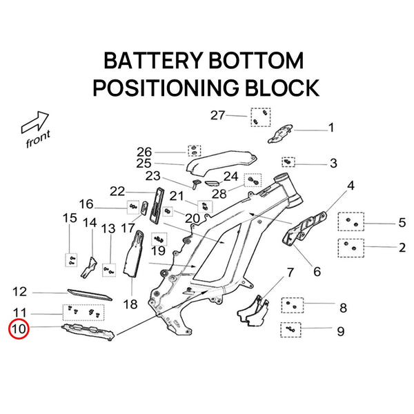 Surron Light Bee X/L1E - Battery Bottom Positioning Block (MPC:32358-YQ2A-0000)