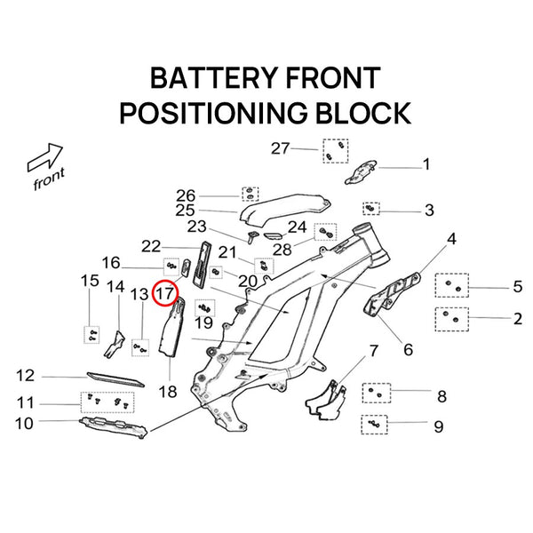 Surron Light Bee X/L1E - Battery Front Positioning Block (MPC:32353-YQ2A-0000)
