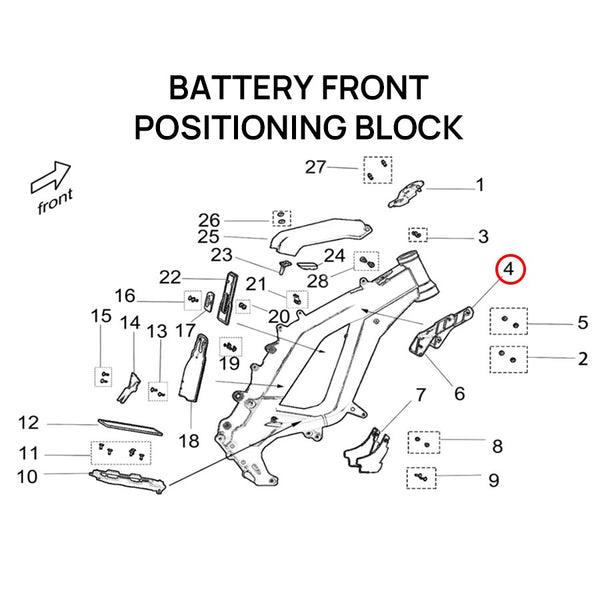 Surron Light Bee X/L1E - Battery L Positioning Block (MPC:32356-YQ2A-0000)