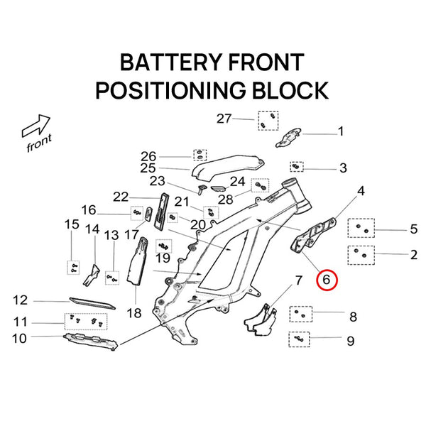 Surron Light Bee X/L1E - Battery R Positioning Block (MPC:32357-YQ2A-0000)