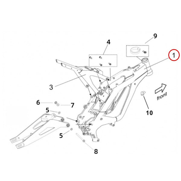 Surron Light Bee X/L1E - Frame Assembly (Silver-White) (MPC:41100-YQ2B-0000-Y2)