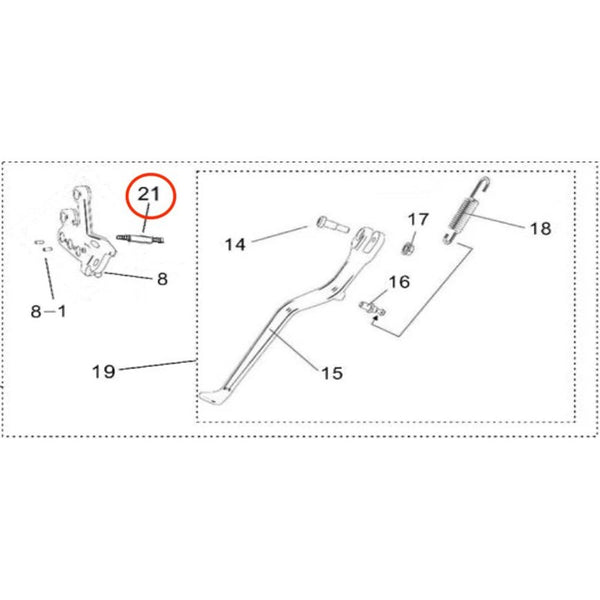 Surron Light Bee X/L1E - Side Stand Spring Pin A (MPC:41554-YQ2A-0000)