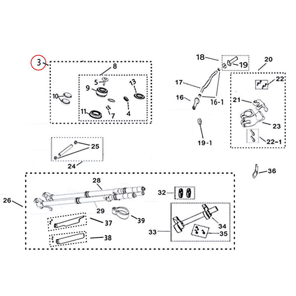 Surron Light Bee X/L1E - Tapered Roller Bearing Headset Assembly (MPC: 51180-YQ2A-Z1)