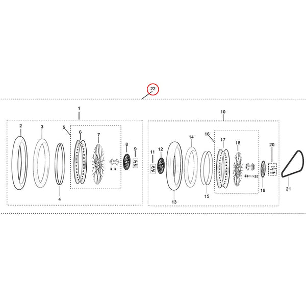 Surron Light Bee X - Super Moto Wheel Kit (Front & Rear) (MPC:51200-YQ2A-Z3)
