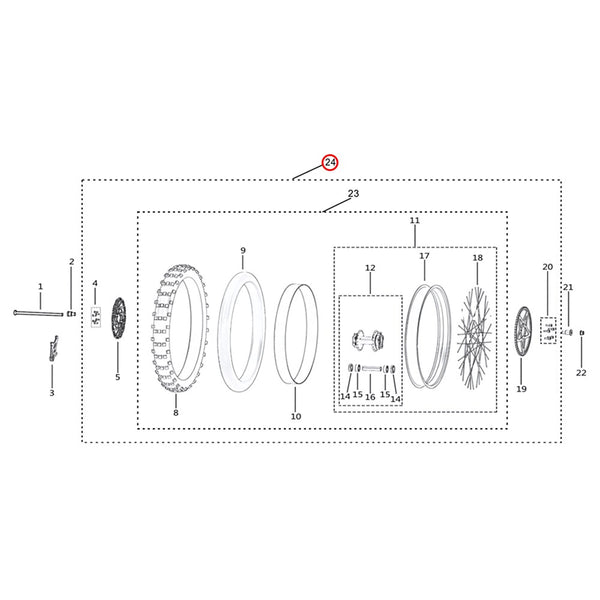 Surron Light Bee X - Rear Wheel Assembly (MPC:51300-YQ2A-Z1)