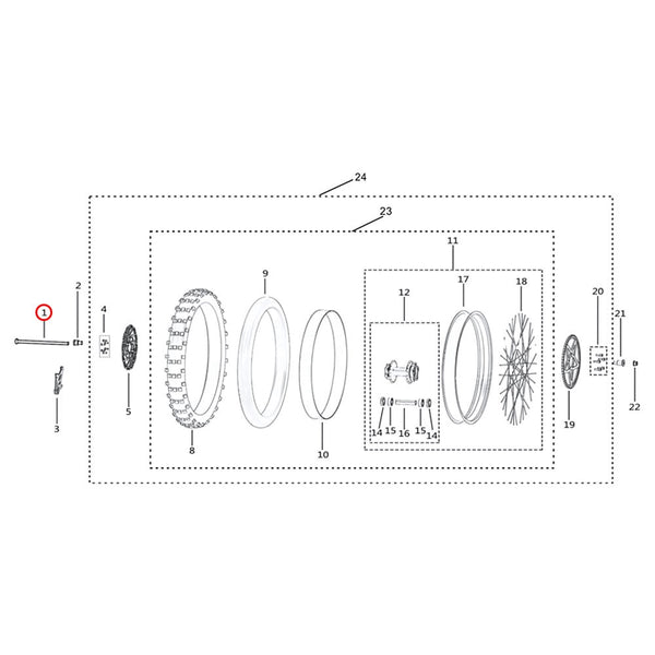 Surron Light Bee L1E - Rear Wheel axle (MPC:51350-YQ2B-0000)