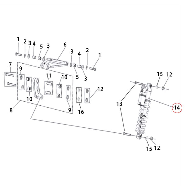 Surron Light Bee X/L1E - Rear Shock Absorber 450LB (KKE) (MPC:55110-YQ2A-0500)