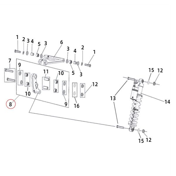 Surron Light Bee X/L1E - Linkage Arm Assy. (MPC:55140-YQ2A-0001)