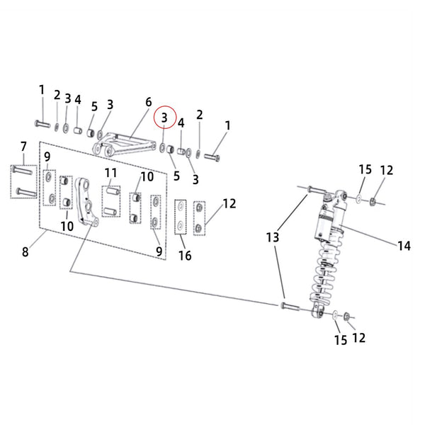 Surron Light Bee X/L1E - Nylon Washer (Φ12-Φ20-2) (MPC:55163-YQ2A-0000)