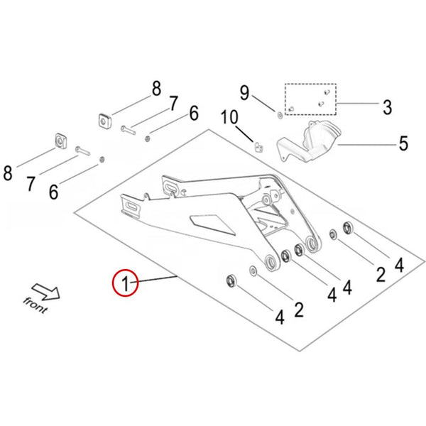 Surron Light Bee X/L1E - Swingarm Assembly (No-Paint) (MPC:61000-YQ2A-0000)