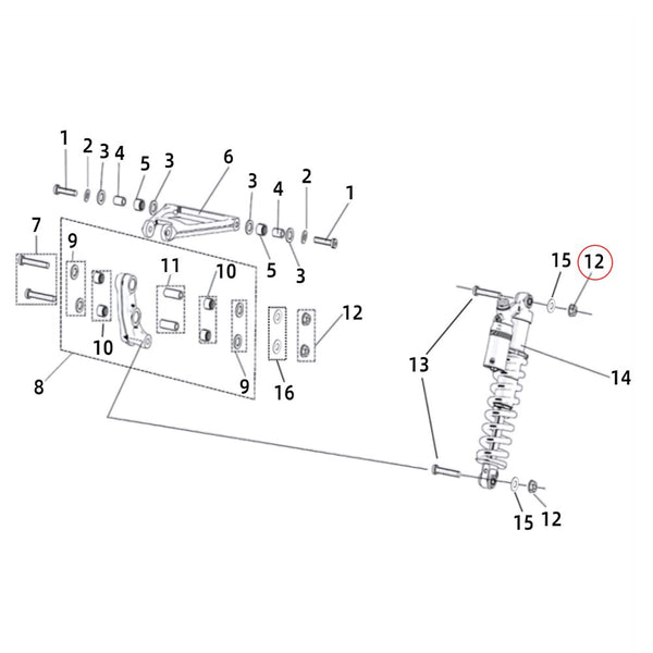 Surron Light Bee X/L1E - Nut B2006 M8 (MPC:B2-006-08-F2)
