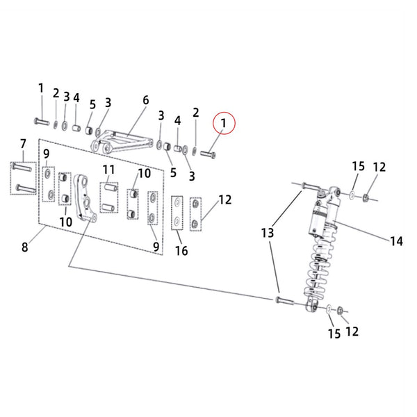 Surron Light Bee X/L1E - Bolt B3001 M8*35 (MPC:B3-001-08-035-F7)