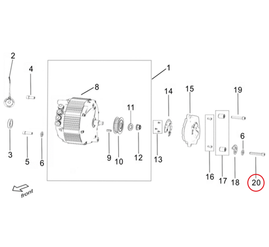 Surron Light Bee X/L1E - Screw B3001 M8*45 (MPC:B3-001-08-045-F0)