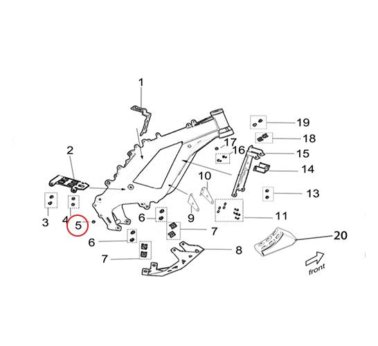 Surron Light Bee X/L1E - Motor Position Adjuster Limitation Pin (M6*14) (MPC:B4-009-06-014-F0)