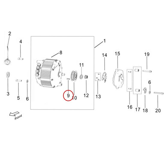 Surron Light Bee X/L1E - Woodruff Key (5*5*16mm) (MPC:B6-003-05-016)