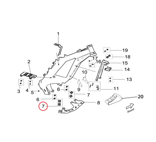 Surrrn Light Bee X/L1E - Nut Clip (M8) (MPC: FB02-003-08-F2)