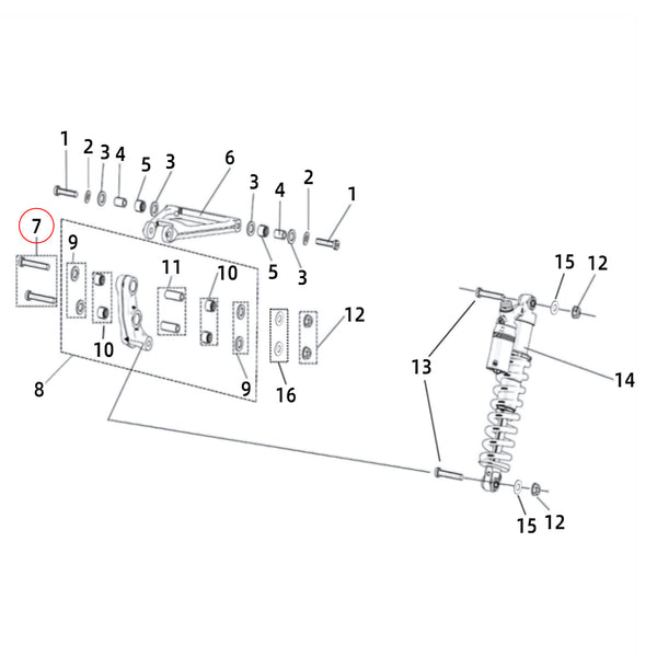 Surron Light Bee X/L1E - Control Arm Bolt ( L56-M8) (MPC:FB03-018-08-056-043-F7)