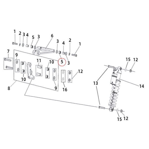 Surron Light Bee X/L1E - Rear Shock Linkage Connector Bearing (MPC:Z-HK1212-16-12-12)