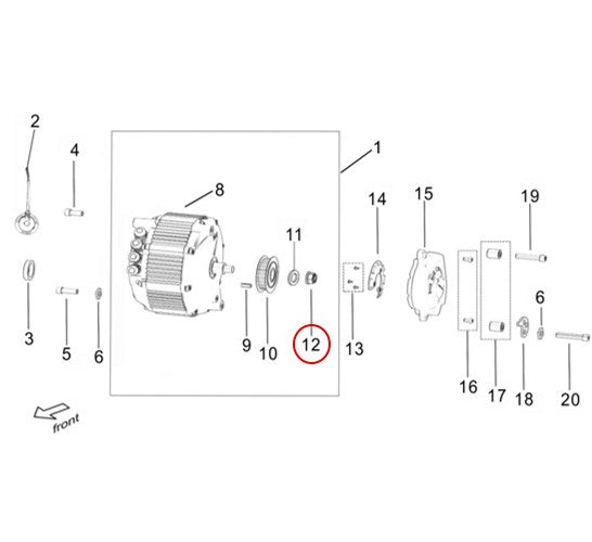 Surron Light Bee X/L1E - Nut B2007 M12*1.25 (MPC:B2-007-12-F2)