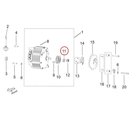 Surron Light Bee X/L1E - Primary pulley Washer （Φ23*Φ12*1） (MPC:FB05-002-23-12-1-F4)
