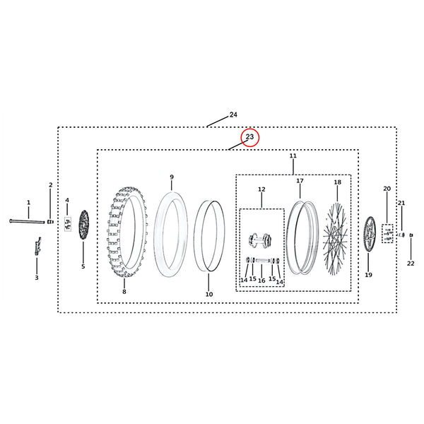 Surron Light Bee X - Rear Wheel Assembly  (MPC:51370-Y029A-Z1)