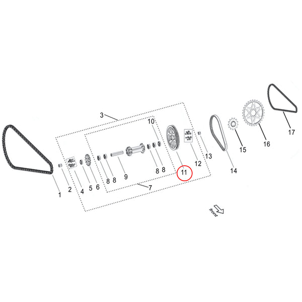 Surron Light Bee X - Primary Drive Rear Pulley (MPC:13202-YQ2A-0500)