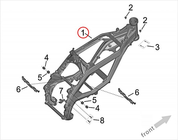 Surron Ultra Bee X/R/HP - Frame Assembly (Grayish Green) (MPC: 41100-YQ5A-0001)
