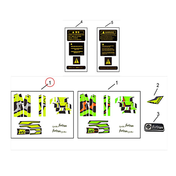 Surron Light Bee X - Decal Set (Green/Silver) (MPC: 82410-Y029A-0000)